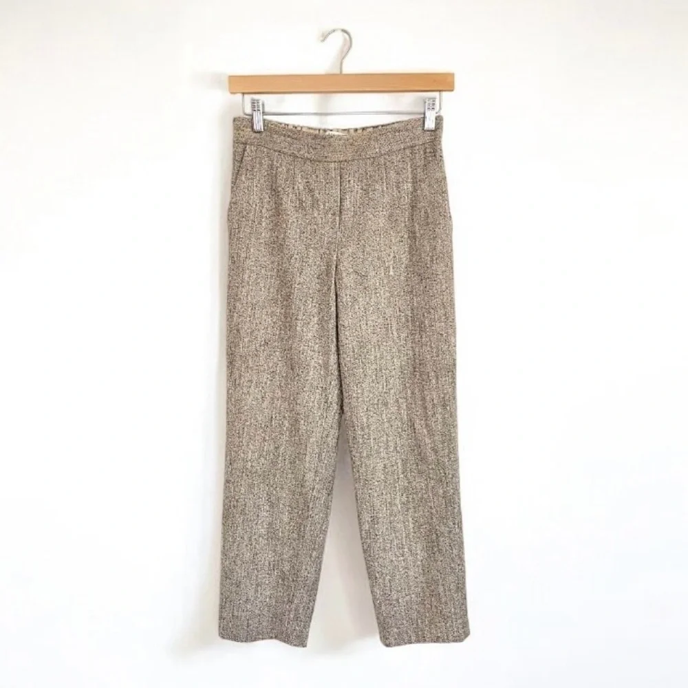 Aritzia Babaton Conan Pant Speckled Tweed Cotton Wool Silk Blend Crop Trouser 2